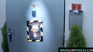 Big Titted cougar GangBanged inside Glory Hole