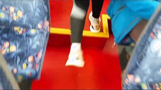 The father was going to the bus and his step-daughter