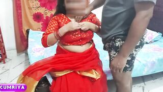 Bhabi with Saree Red beauty Neighbours Wifey