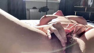 Sunny squrting snatch orgasm, stepmom masturbating to stepson