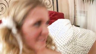 Russian 19 yo with pigtails is home alone with stepbrother