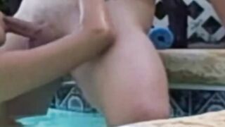 Amateur Lovers Movie Themselves By The Pool