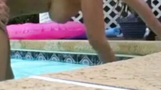 Amateur Lovers Movie Themselves By The Pool