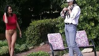 Dark haired hoe with long titties Enjoying penis
