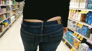 Milf Showing Her Long Ass Whale Tail Wal-Mart Shopping