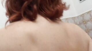 Redheaded and big boobed milf makes dick enjoyment