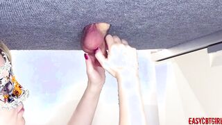 I stretch his pathetic nuts on the milking board