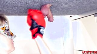 A brave cunt with mouth smashes nuts inside the new Ballbusting boxing vid