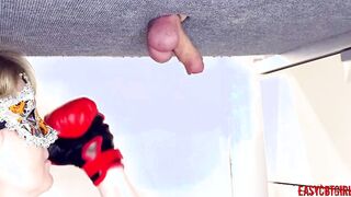 A brave cunt with mouth smashes nuts inside the new Ballbusting boxing vid