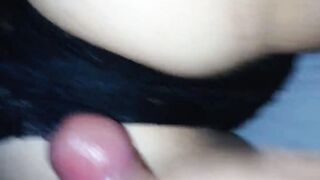 Plowed from behind and cum on her african underwear
