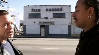 Exotic dark haired blows and fucks mature stud inside his office