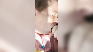 White BBW Enjoying chocolate big black cock protein shake for breakfast