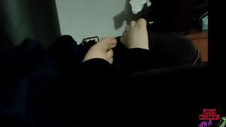 Moving toes on the leather sofa