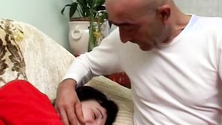 Dark Haired blows penis and always fucks to cum
