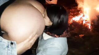 Licked my booty by the fire when friends quit smoking