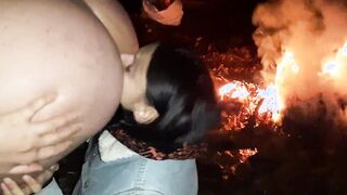 Licked my booty by the fire when friends quit smoking