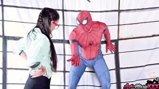 Erotic Aunt Sofie Marie Blows Spiderman#s Biggest Rough Penis