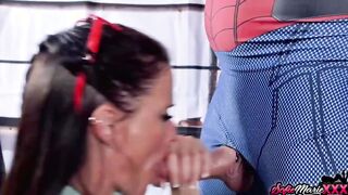Erotic Aunt Sofie Marie Blows Spiderman#s Biggest Rough Penis