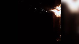 The romantic evening ended with Bae cunnilingus by the fire