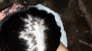 Night sex with a stranger into a outdoors place