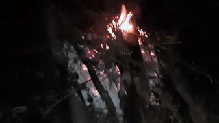 Night sex with a stranger into a outdoors place