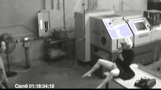 milf blonde masturbates at work then jerks penis