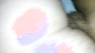 Cumming on her twat from the back