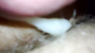 Cumming on her twat from the back