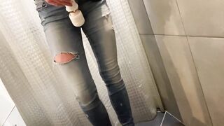 Desperate Pissing into my Jeans next he Peeing on Me and on end offer him