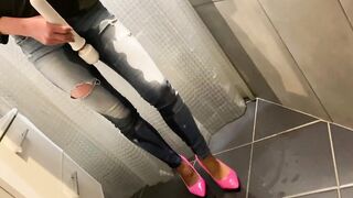 Desperate Pissing into my Jeans next he Peeing on Me and on end offer him