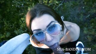 Bae Bae blows strangers penis for extra cash inside outdoors