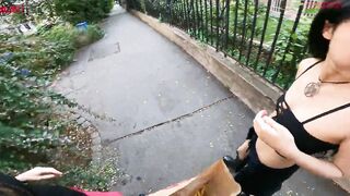 Outdoors double hand job into the fries bag... I'm jerkin'it!