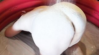 Spank her booty glazed with powder