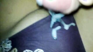 Cumming on purple underwear