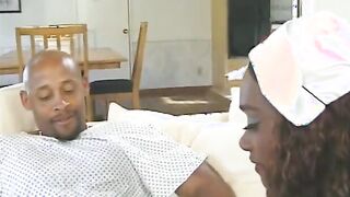 Adorable nurse gets her tight butt drilled by a african hunk