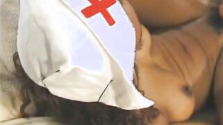 Adorable nurse gets her tight butt drilled by a african hunk