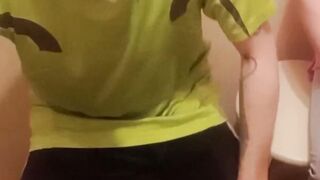 a woman jerks off my penis close up