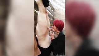 Handsfree Bj while he's Hanging Upside Down