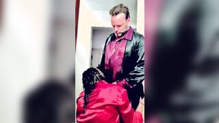 Mom Into Red Satin Robe Gets A Facial from the King