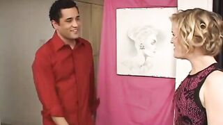 Blonde vagina gets rammed by a long dick at home