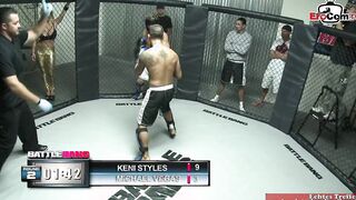Petite black Bae with tiny boobies fucks inside the boxing ring