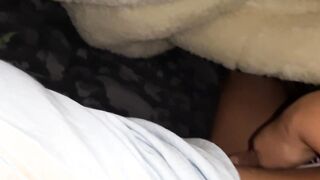 Masturbating my GF's twat while she watches a film