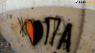 Painted graffiti and get plowed right there