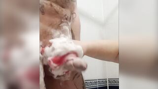 finger fuck my dick with a soapy sponge #1