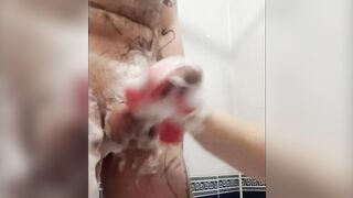 finger fuck my dick with a soapy sponge #1
