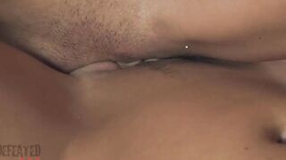 Face sitting and exhausting tribbing with 2 sexy Brunettes