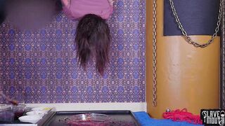 Youthful apologetic FETISH slave throat banged! by master as she