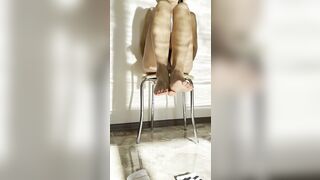 Goddess, huge, petite legs of a young cunt with mouth
