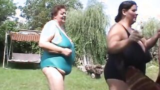 Fat chicks lick and finger each other’s pussies into the field