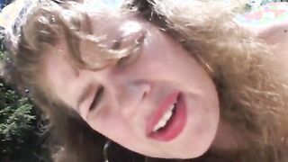 Chubby cheerleader blows and fucks huge penis